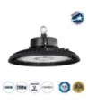 GLOBOSTAR® INDUSTRY 61502 Βιομηχανικό Φωτιστικό Καμπάνα High Bay UFO LED 200W 30000lm SDCM 5 90° AC 85-265V Αδιάβροχο IP65 IK08 Φυσικό Λευκό 5000K - 338 x Sanan Opto SMD Chip & TÜV SÜD Driver - Μαύρο Χυτό Αλουμίνιο - Μ30 x Π30 x Υ16cm - 5 Χρόνια Εγγύηση
